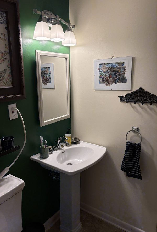 Bathroom vanity inside the Naturally Memphis home